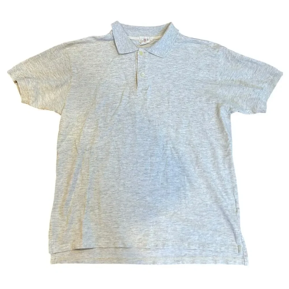 Vintage J. CREW Men's Golf Polo Shirt SMALL 100% Pima Cotton Short Sleeve Gray